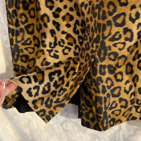 Rena Rowan leopard cheetah print fuzzy fur skirt 14 lined - Picture 5 of 5